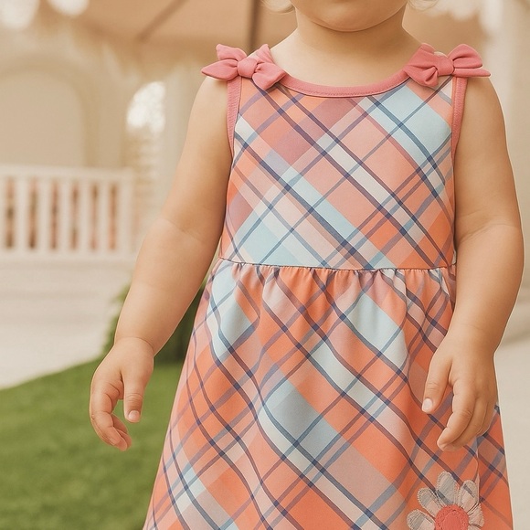 Plaid Sundress with Ribbon Details - Picture 1 of 10